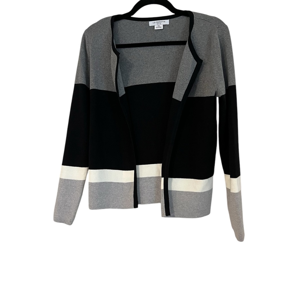 Colorblock Open Front Cardigan